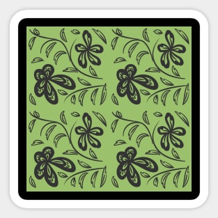 pattern with flowers and leaves Sticker